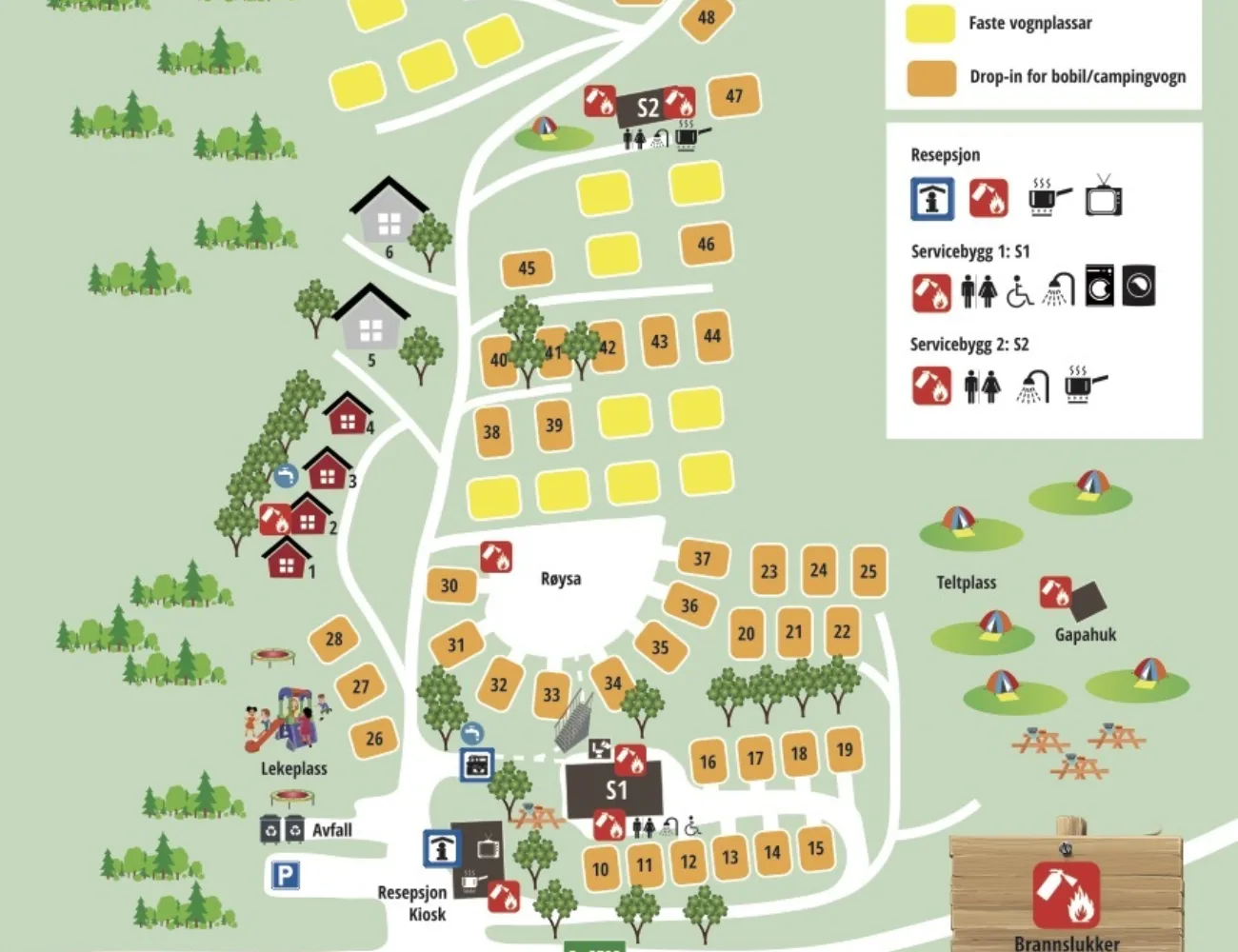 Bilde som viser oversiktskart over Tjugen camping8