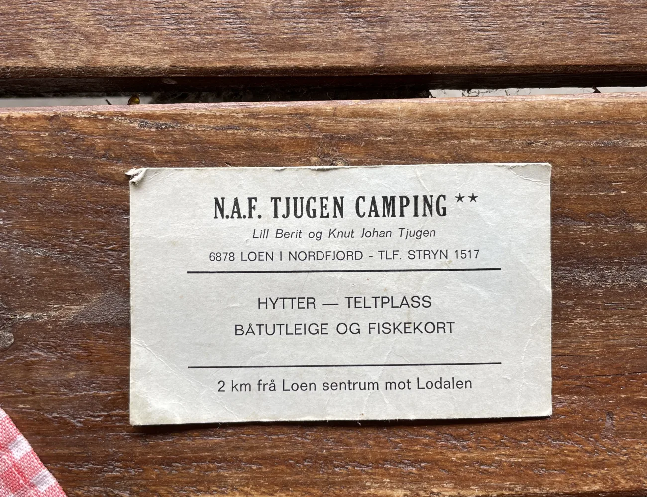 Bilde av Tjugen camping sitt første visittkort5